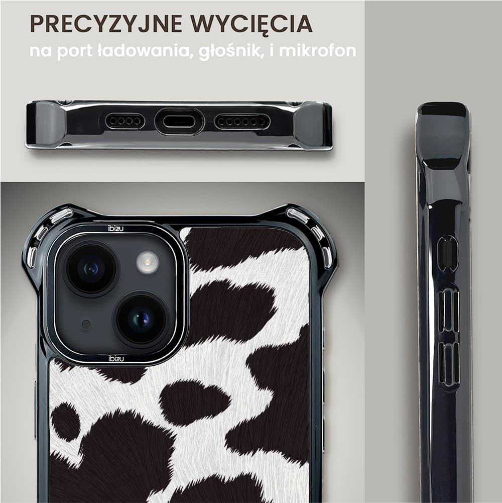 Etui do iPhone 14 Plus, Ibizu DropGuard Ultra z MagSafe, Zew Natury, Polska krowa