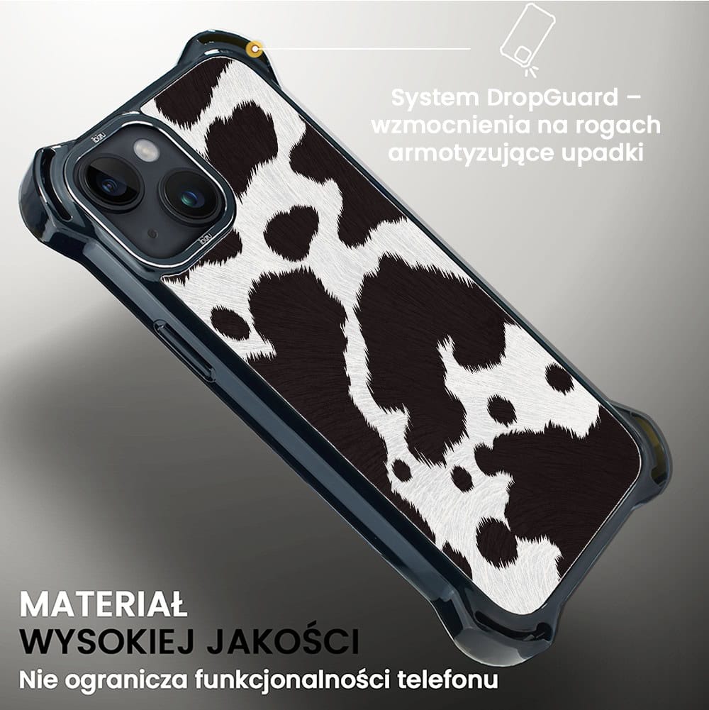 Etui do iPhone 14 Plus, Ibizu DropGuard Ultra z MagSafe, Zew Natury, Polska krowa