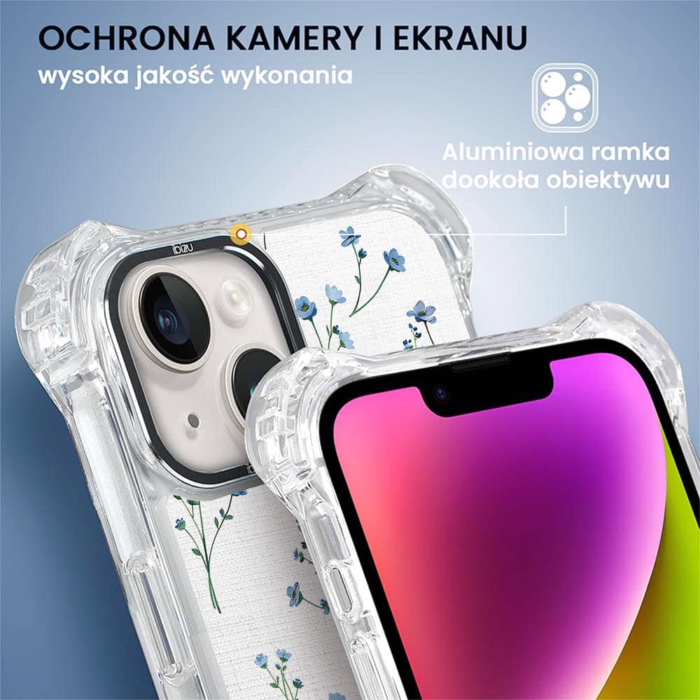 Etui do iPhone 14 Plus, Ibizu DropGuard Ultra z MagSafe, Pastel Bloom, Niebieski sen