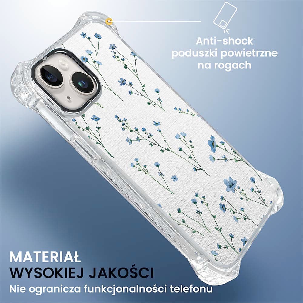 Etui do iPhone 14 Plus, Ibizu DropGuard Ultra z MagSafe, Pastel Bloom, Niebieski sen