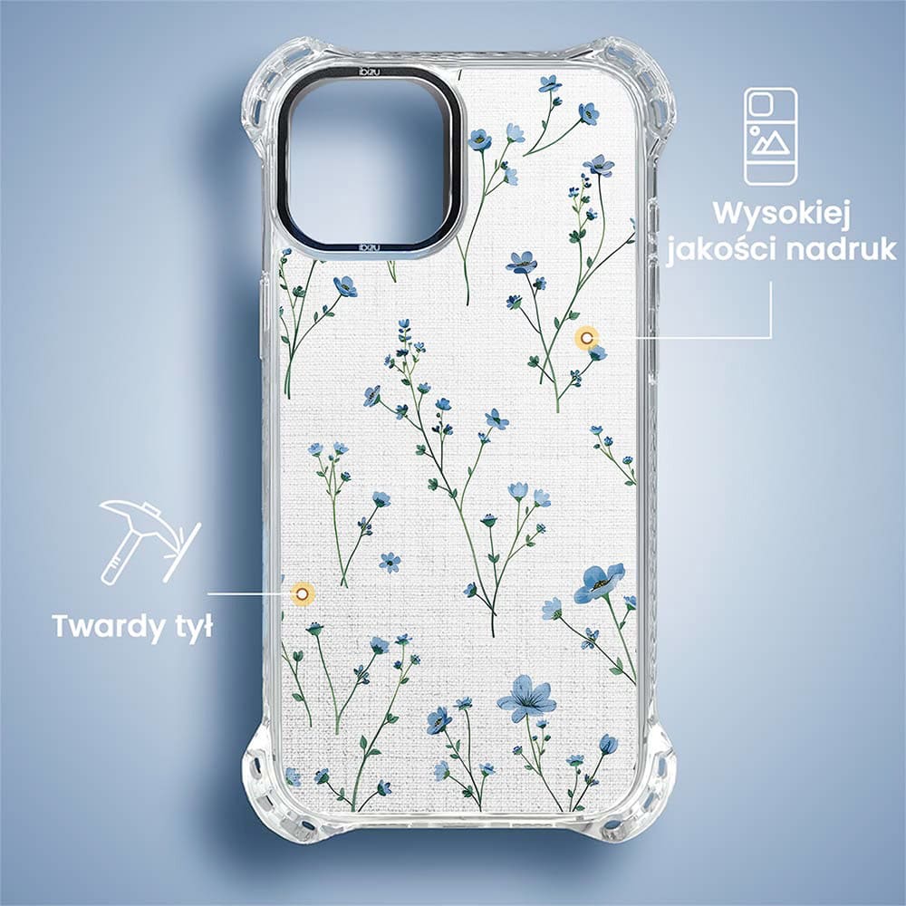 Etui do iPhone 14 Plus, Ibizu DropGuard Ultra z MagSafe, Pastel Bloom, Niebieski sen