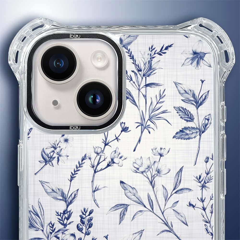 Etui do iPhone 14 Plus, Ibizu DropGuard Ultra z MagSafe, Pastel Bloom, Lazurowe szepty