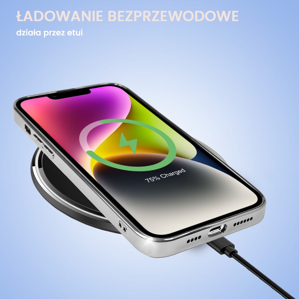 Etui do iPhone 14 Jolly Magsafe Protect, z osłoną obiektywów, białe ze srebrną ramką