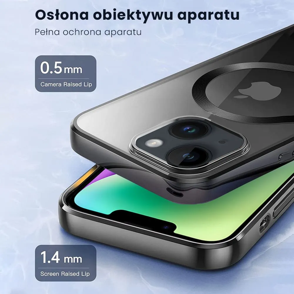 Etui do iPhone 13 MagSafe Luxury Protect przeźroczyste, czarne (OUTLET)