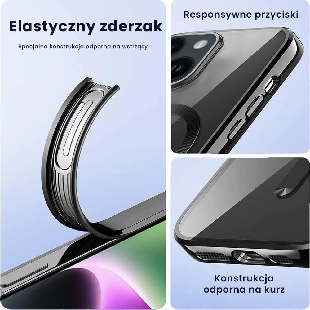 Etui do iPhone 13 MagSafe Luxury Protect przeźroczyste, czarne (OUTLET)