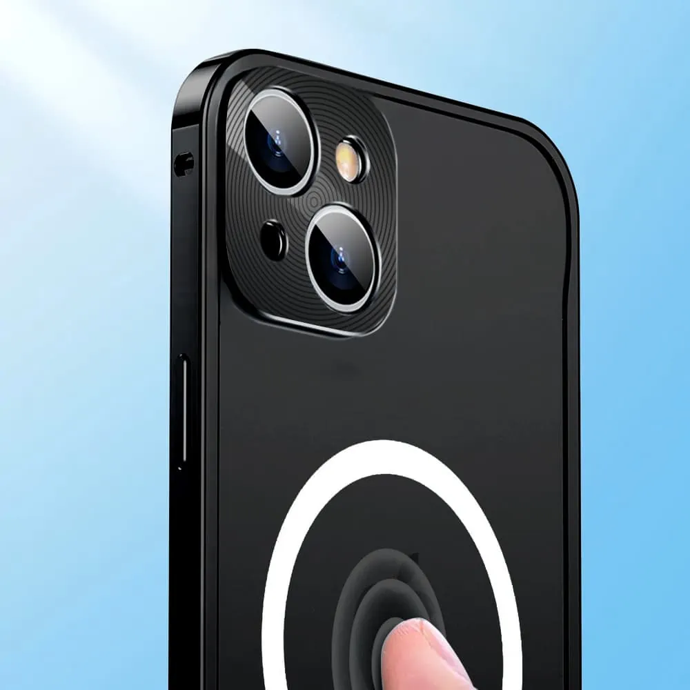 Etui do iPhone 14 Magsafe Armor metalowa ramka, twarde aluminium, czarne