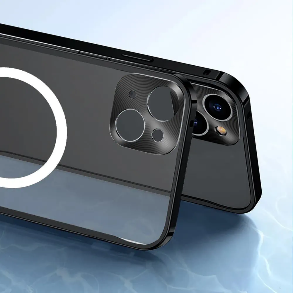 Etui do iPhone 14 Magsafe Armor metalowa ramka, twarde aluminium, czarne