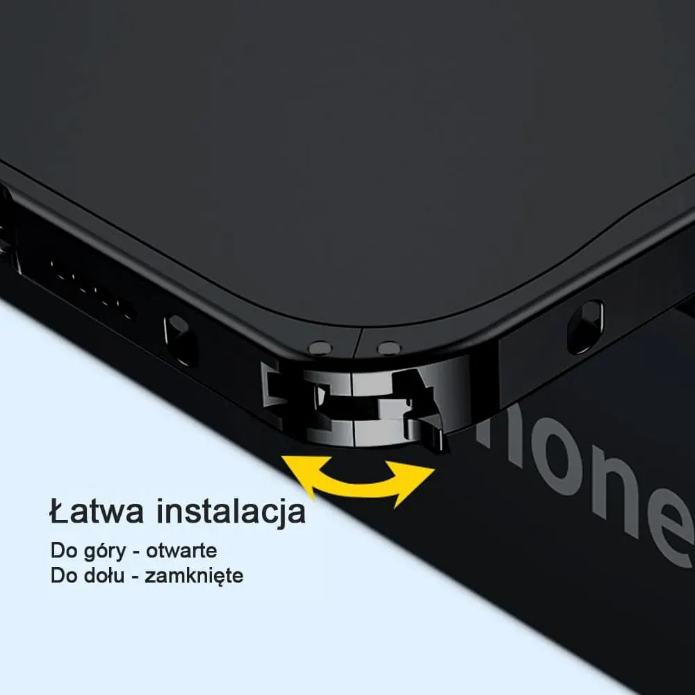 Etui do iPhone 14 Magsafe Armor metalowa ramka, twarde aluminium, czarne