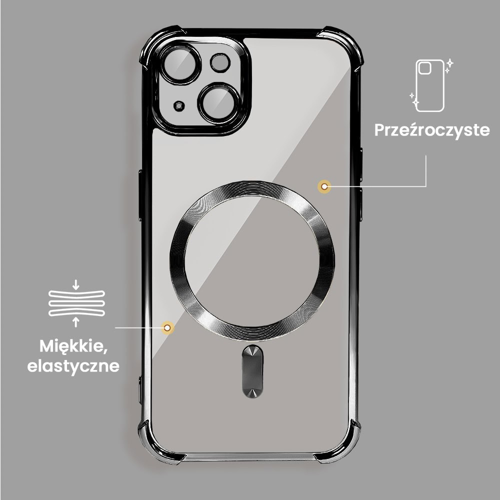 Etui do iPhone 14 Magsafe Luxury Anti-Shock Lens Protect, czarne (OUTLET)