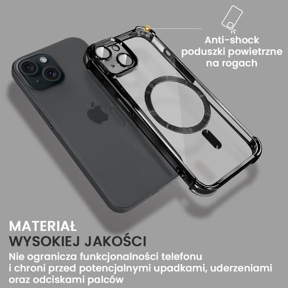Etui do iPhone 14 Magsafe Luxury Anti-Shock Lens Protect, czarne (OUTLET)