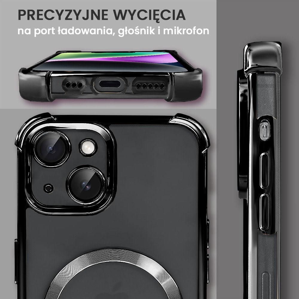 Etui do iPhone 14 Magsafe Luxury Anti-Shock Lens Protect, czarne (OUTLET)