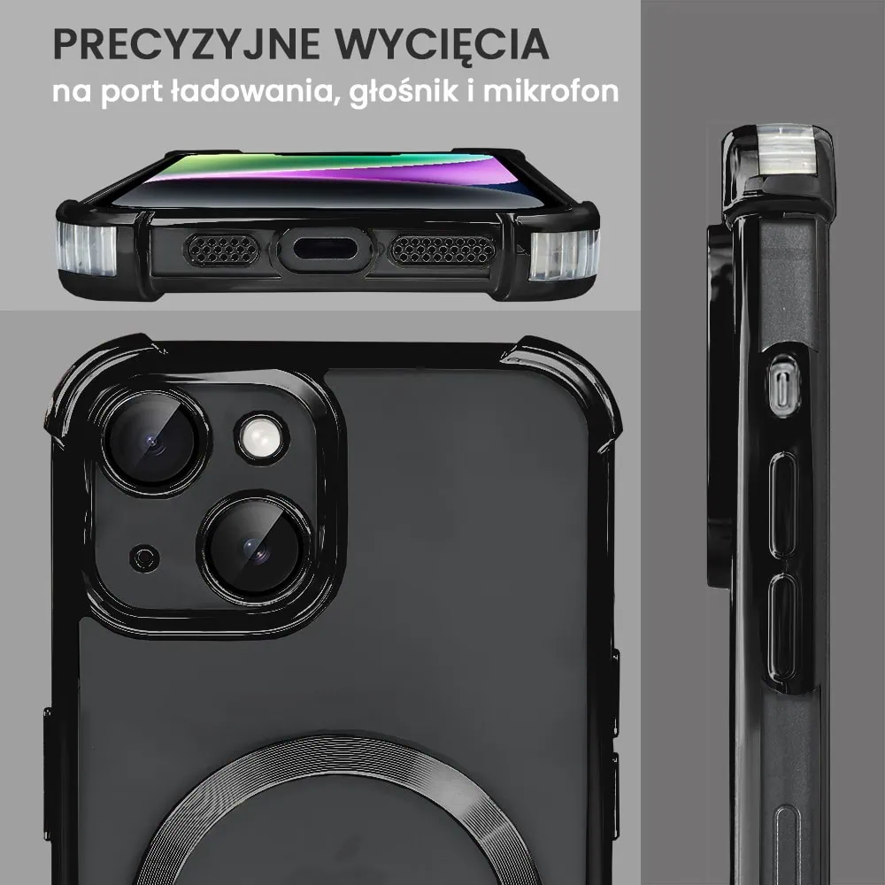 Etui do iPhone 14 Magsafe Luxury Anti-Shock Lens Protect, czarne (OUTLET)