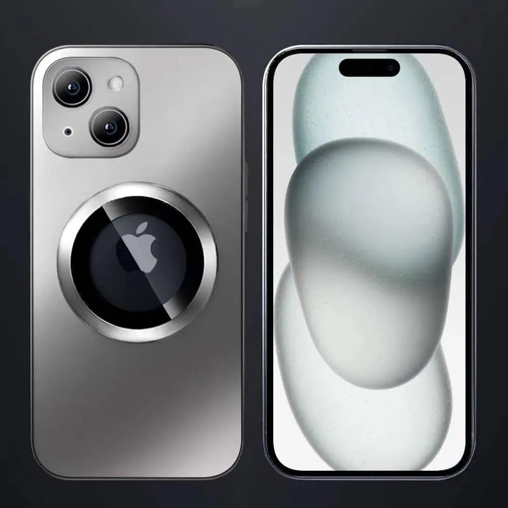 Etui do iPhone 14 Noble Brush MagSafe z widocznym logo i osłoną na aparat, srebrne (OUTLET)