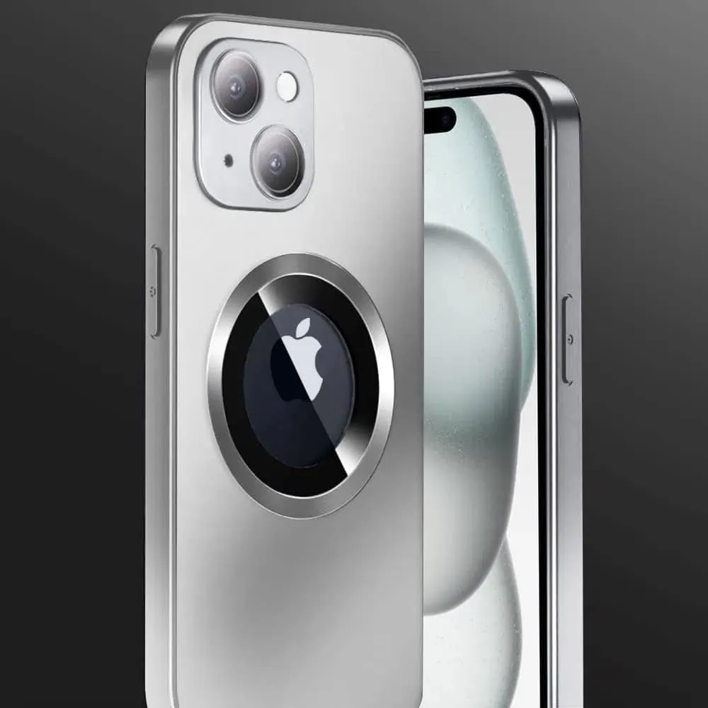 Etui do iPhone 14 Noble Brush MagSafe z widocznym logo i osłoną na aparat, srebrne (OUTLET)