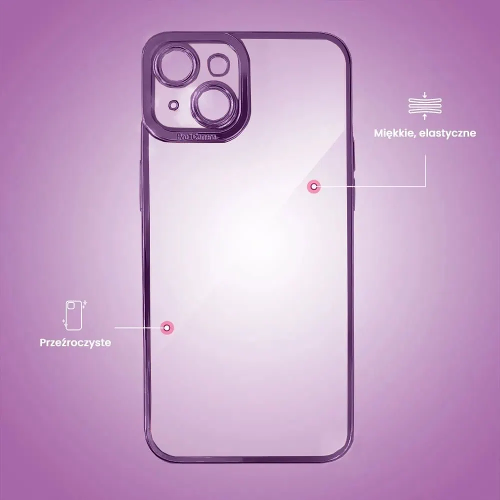 Etui do iPhone 14 Plus Camera High PRO z osłoną kamery, purpurowe