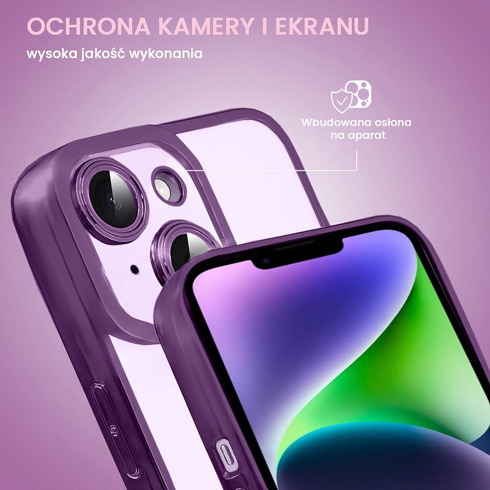 Etui do iPhone 14 Plus Camera High PRO z osłoną kamery, purpurowe