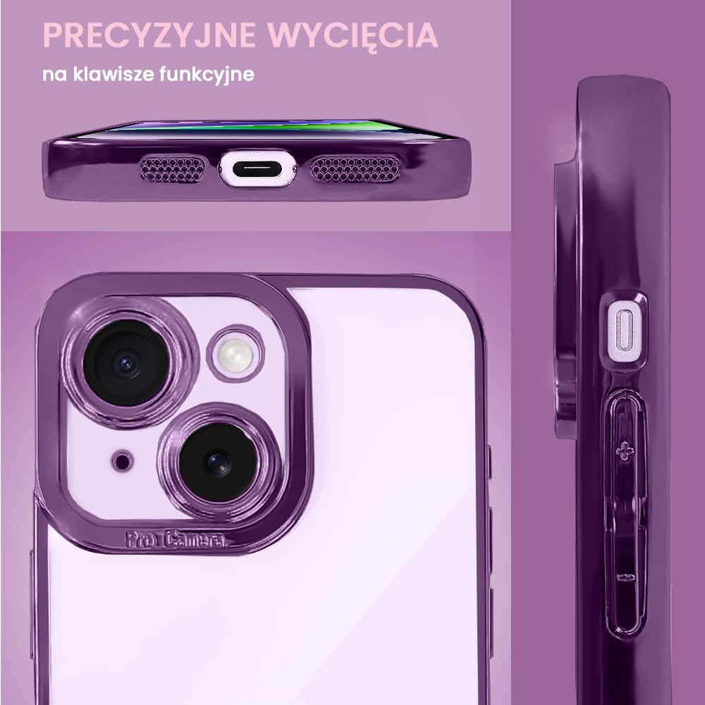 Etui do iPhone 14 Plus Camera High PRO z osłoną kamery, purpurowe