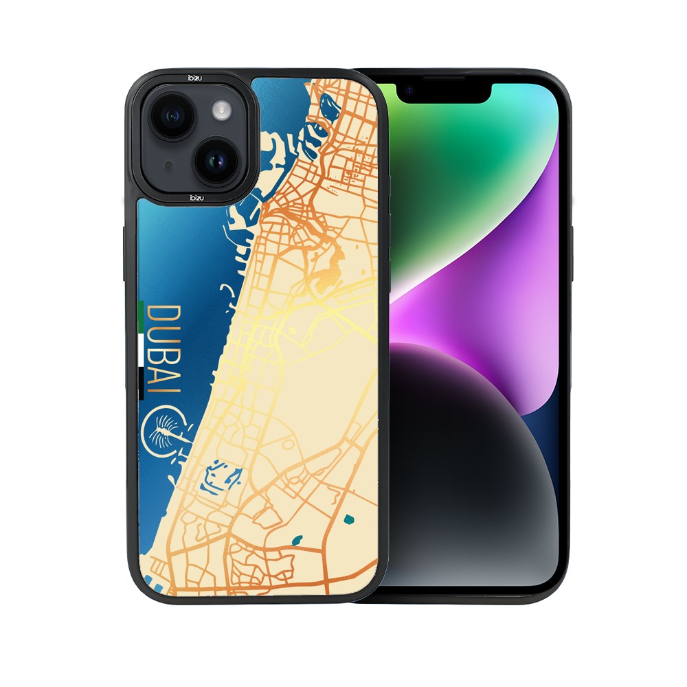 Etui do iPhone 14 Plus IBIZU DropGuard Matt z MagSafe, Mapy Świata, Dubai