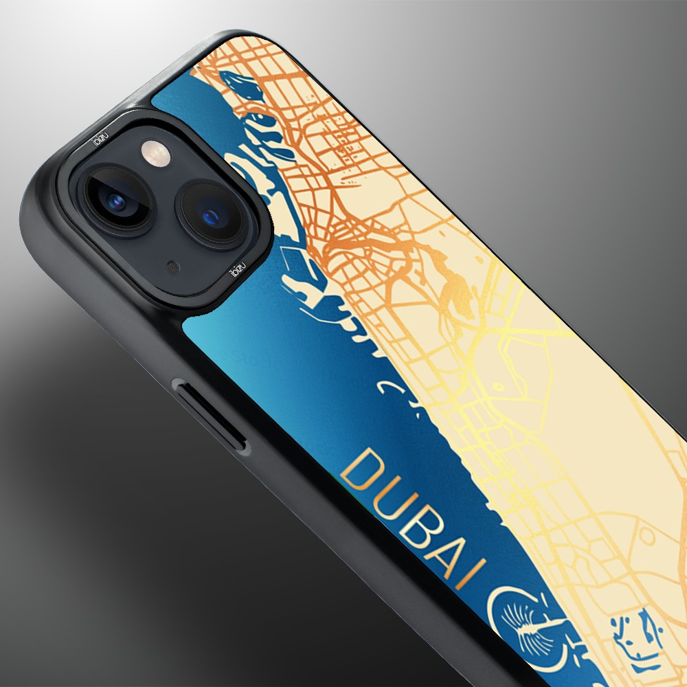 Etui do iPhone 14 Plus IBIZU DropGuard Matt z MagSafe, Mapy Świata, Dubai