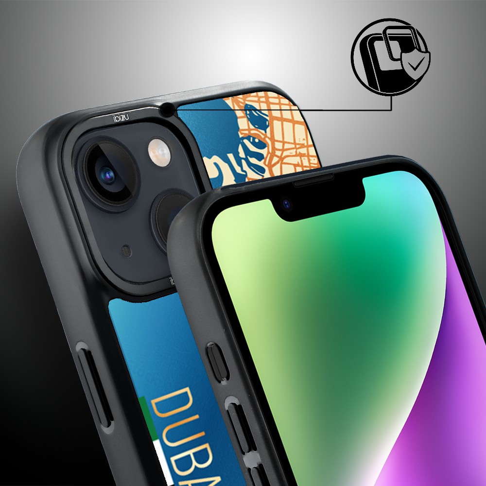 Etui do iPhone 14 Plus IBIZU DropGuard Matt z MagSafe, Mapy Świata, Dubai