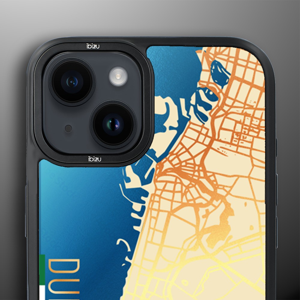 Etui do iPhone 14 Plus IBIZU DropGuard Matt z MagSafe, Mapy Świata, Dubai