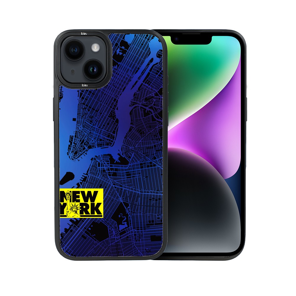 Etui do iPhone 14 Plus IBIZU DropGuard Matt z MagSafe, Mapy Świata, New York