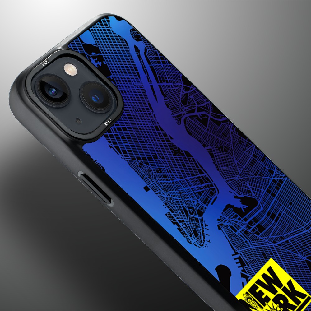 Etui do iPhone 14 Plus IBIZU DropGuard Matt z MagSafe, Mapy Świata, New York