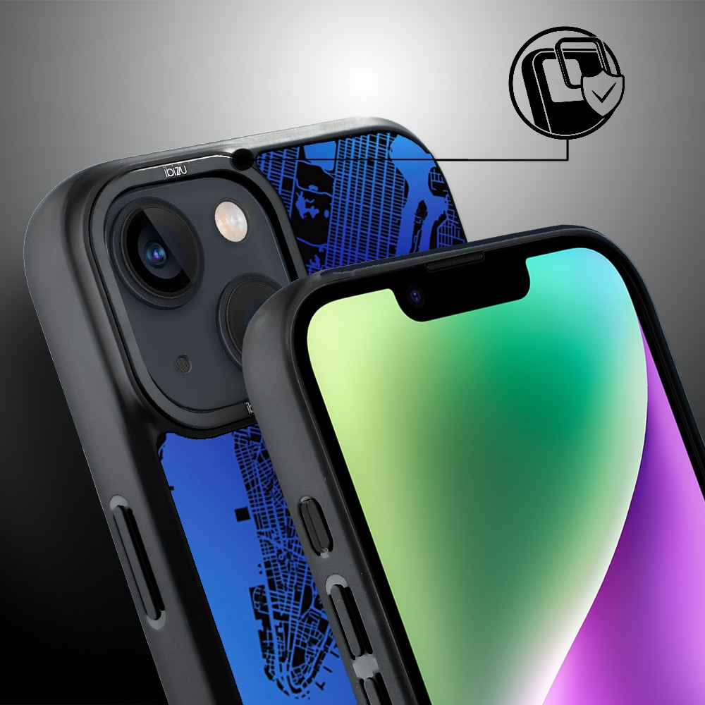 Etui do iPhone 14 Plus IBIZU DropGuard Matt z MagSafe, Mapy Świata, New York
