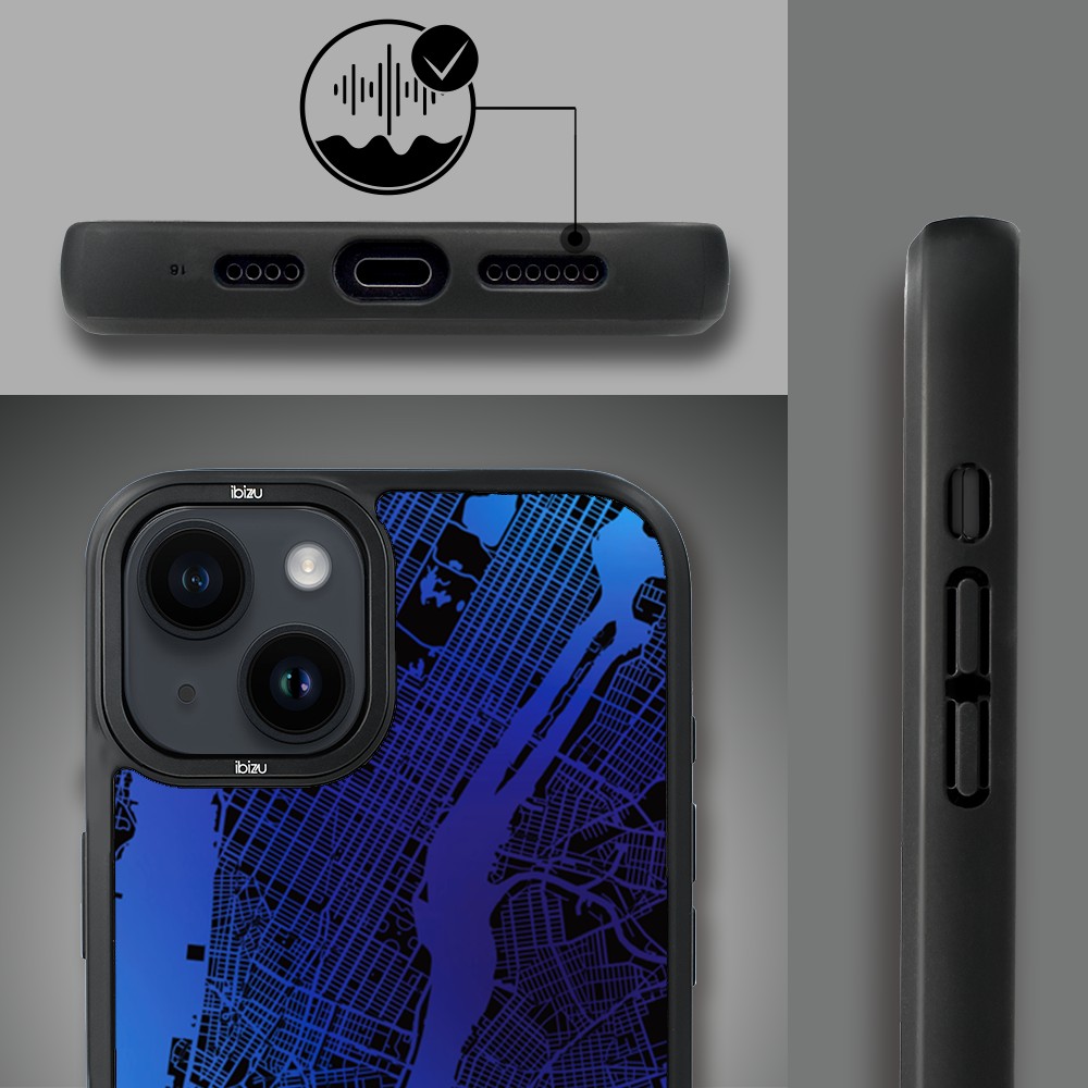 Etui do iPhone 14 Plus IBIZU DropGuard Matt z MagSafe, Mapy Świata, New York