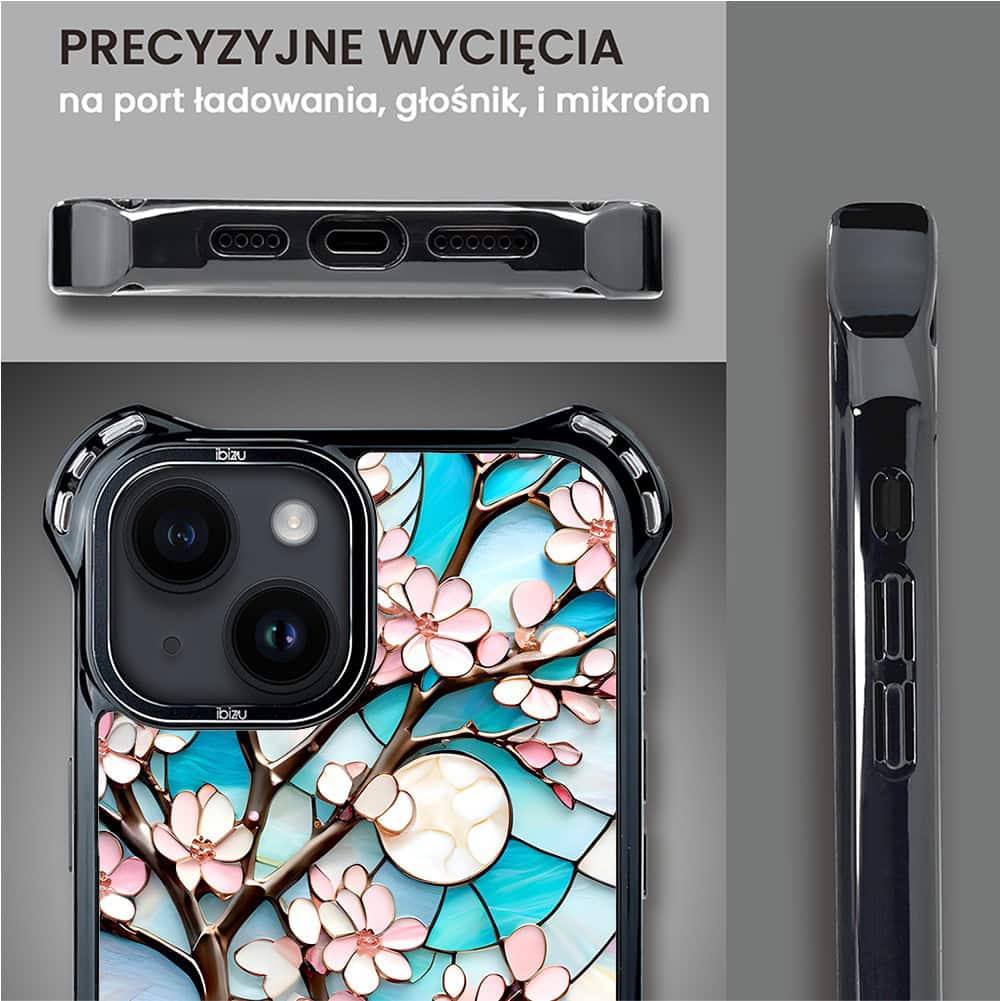 Etui do iPhone 14 Plus, Ibizu DropGuard Ultra z MagSafe, Barwy Szkła, Księżycowa Wiśnia