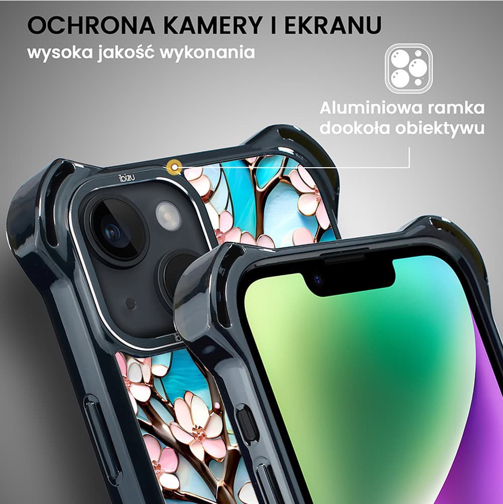 Etui do iPhone 14 Plus, Ibizu DropGuard Ultra z MagSafe, Barwy Szkła, Księżycowa Wiśnia