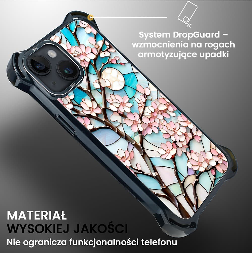 Etui do iPhone 14 Plus, Ibizu DropGuard Ultra z MagSafe, Barwy Szkła, Księżycowa Wiśnia