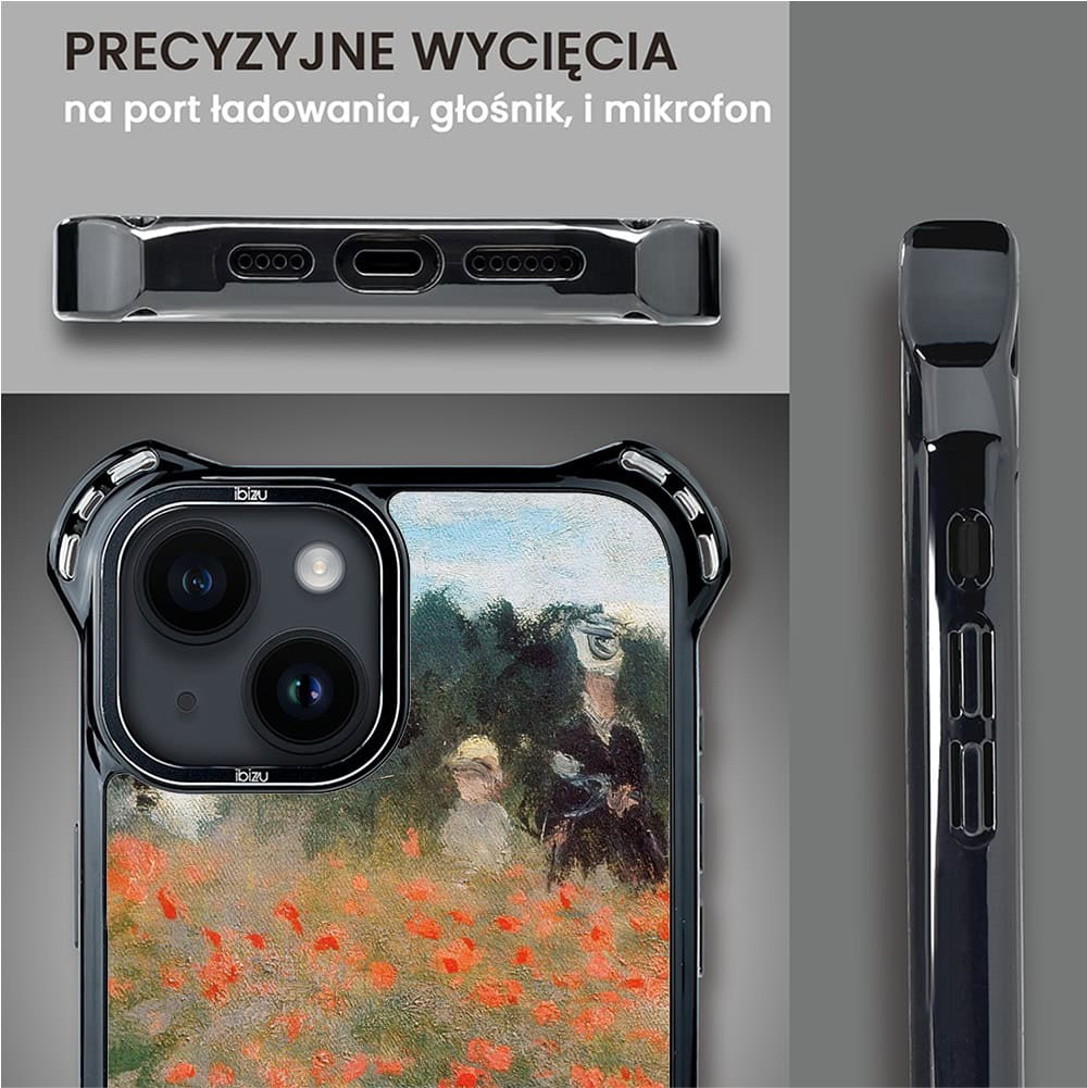 Etui do iPhone 14 Plus, Ibizu DropGuard Ultra z MagSafe, Claude Monet, pole maków
