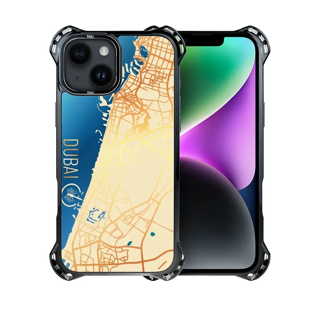 Etui do iPhone 14 Plus, Ibizu DropGuard Ultra z MagSafe, Mapy Świata, Dubai