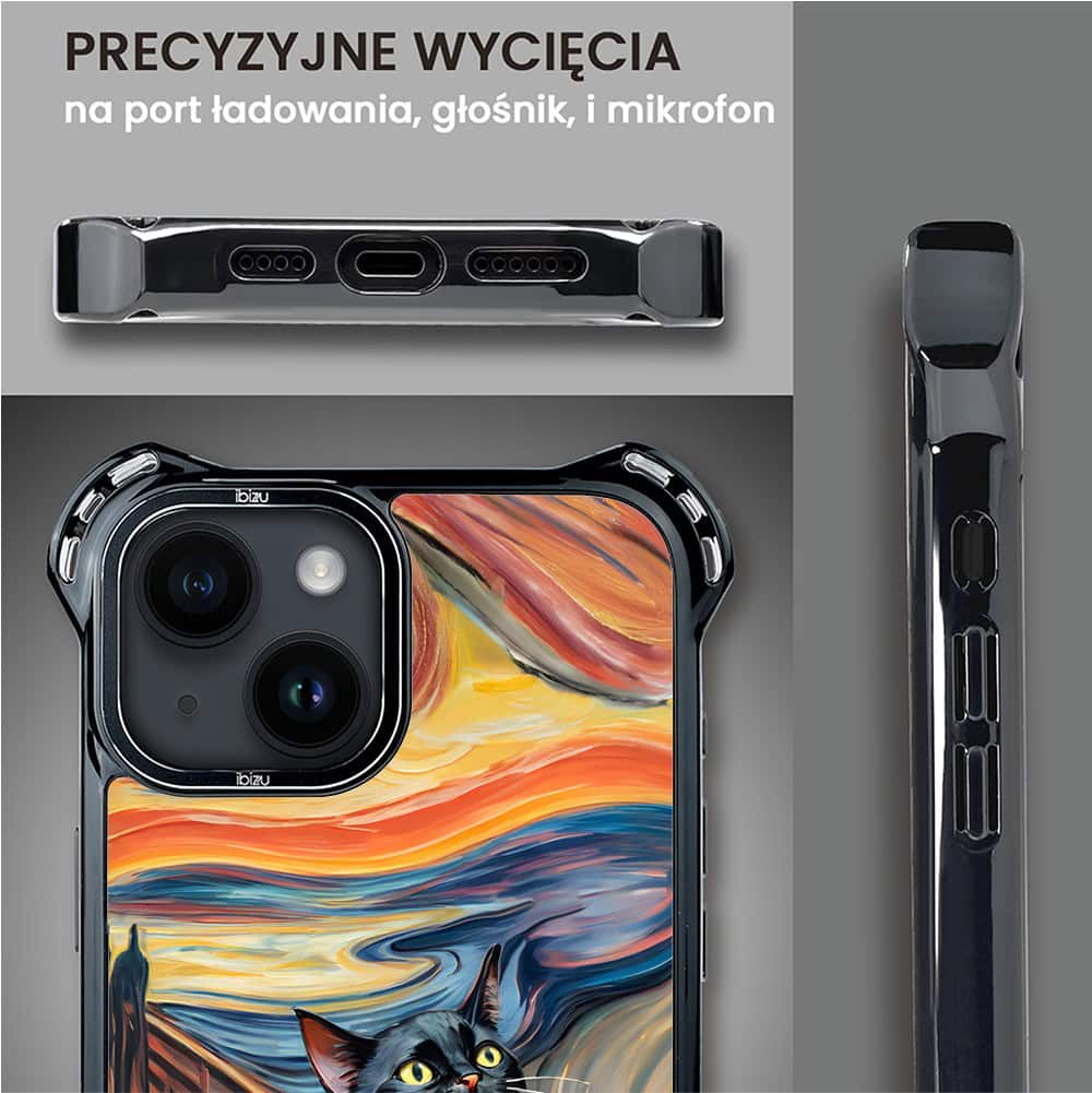 Etui do iPhone 14 Plus, Ibizu DropGuard Ultra z MagSafe, Edvard Munch, krzyk kota