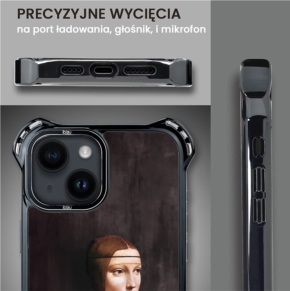 Etui do iPhone 14 Plus, Ibizu DropGuard Ultra z MagSafe, Leonardo Da Vinci, dama z kotem