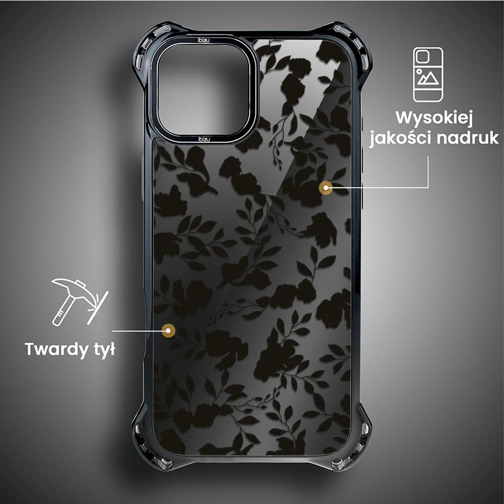 Etui do iPhone 14, Ibizu DropGuard Ultra z MagSafe, Midnight, Cienie liści