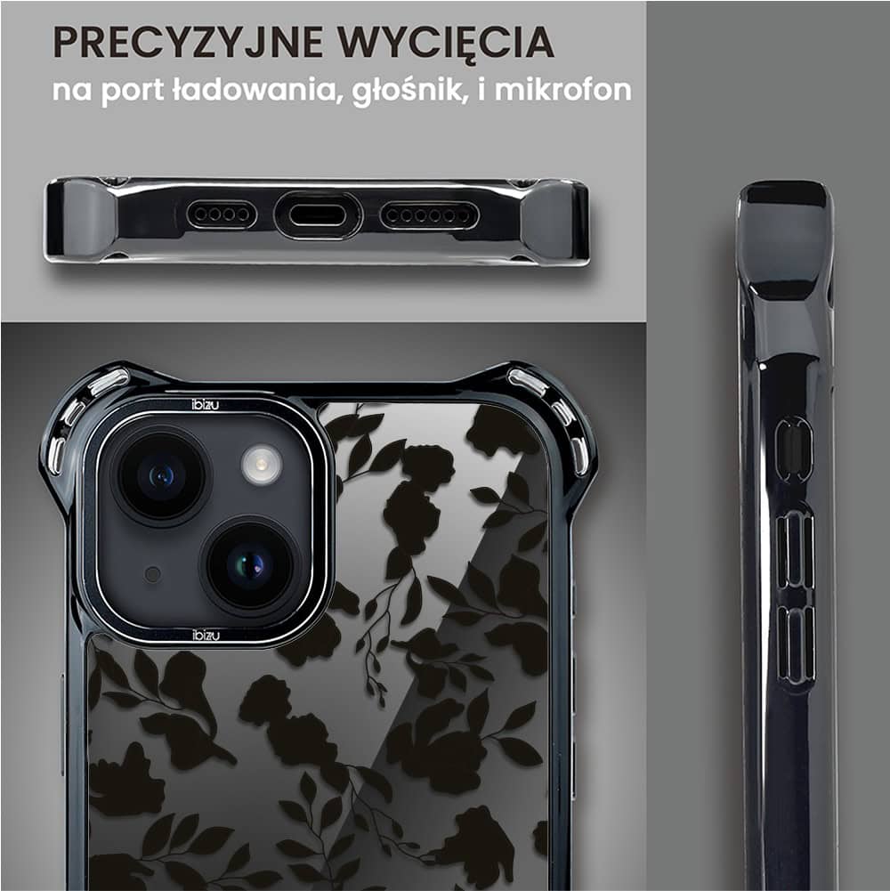 Etui do iPhone 14, Ibizu DropGuard Ultra z MagSafe, Midnight, Cienie liści