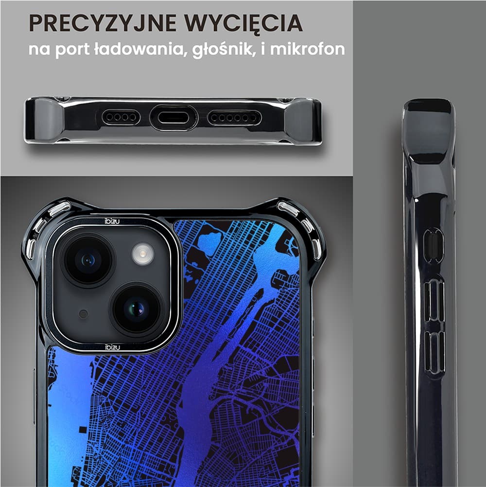 Etui do iPhone 14, Ibizu DropGuard Ultra z MagSafe, Mapy Świata, New York