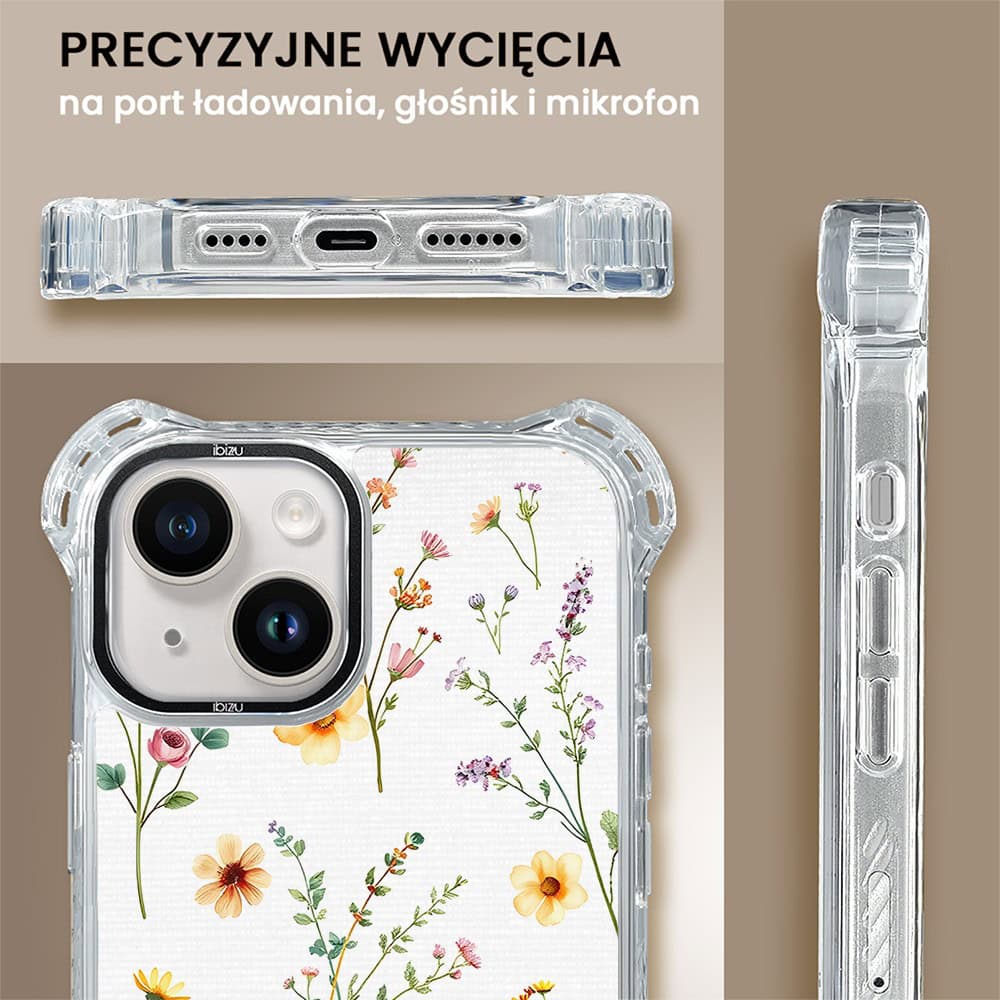 Etui do iPhone 14 Plus, Ibizu DropGuard Ultra z MagSafe, Pastel Bloom, Letni bukiet