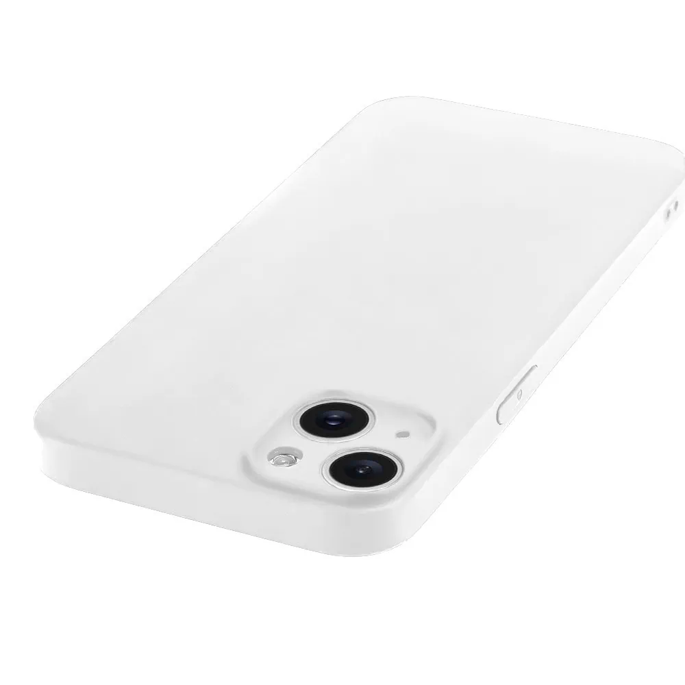 Etui do iPhone 14 silikonowe z mikrofibrą soft touch z osłoną na aparat, białe alabastrowe