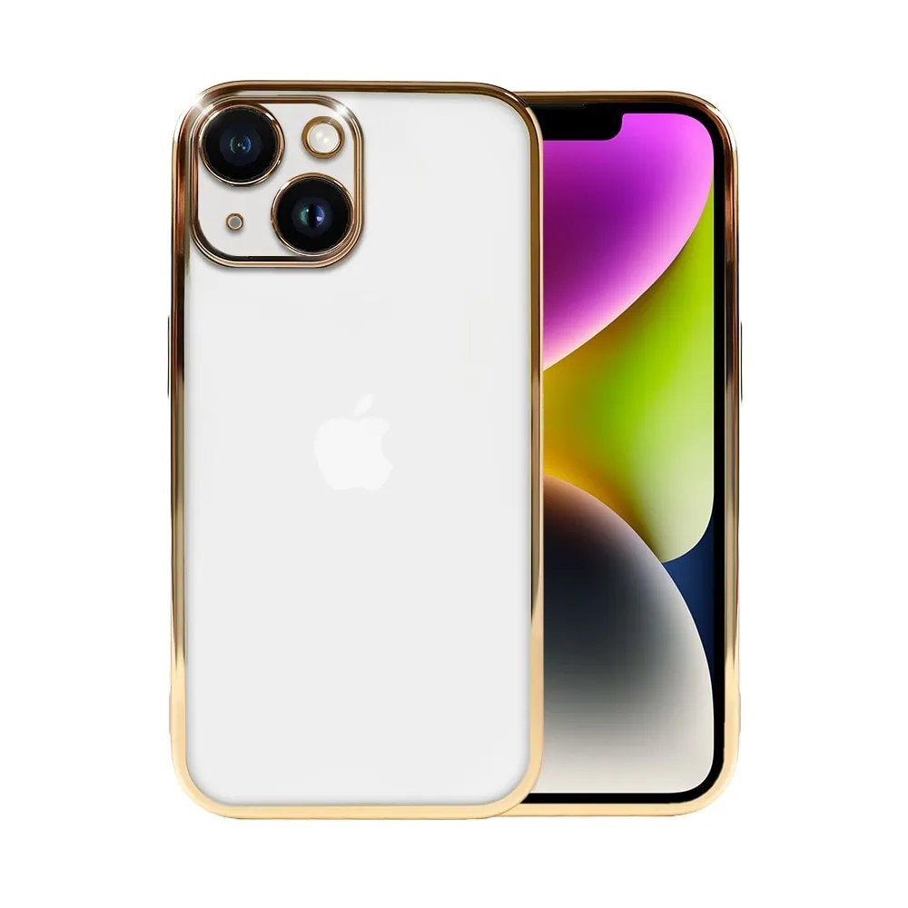 Etui do iPhone 14 Plus slim golden z osłoną kamery, złote