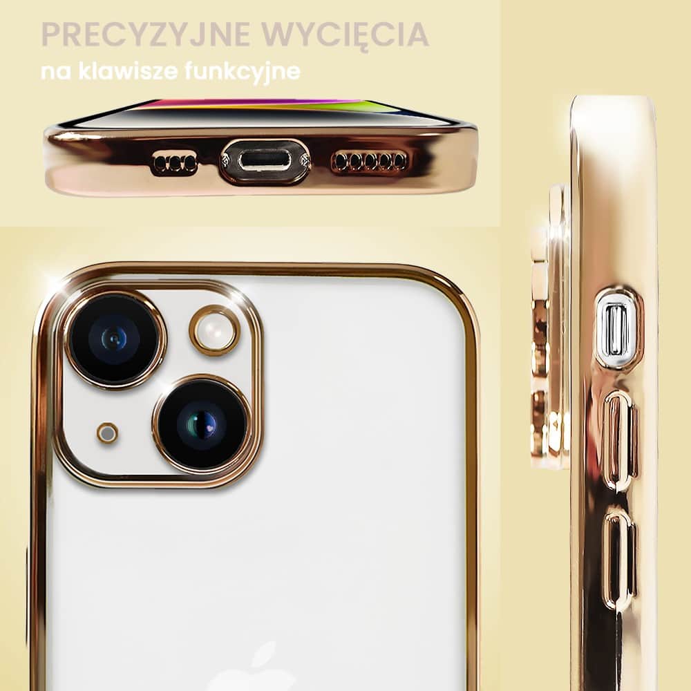Etui do iPhone 14 Plus slim golden z osłoną kamery, złote