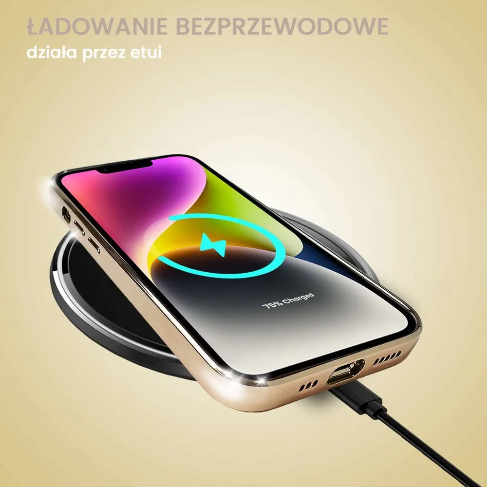 Etui do iPhone 14 Plus slim golden z osłoną kamery, złote