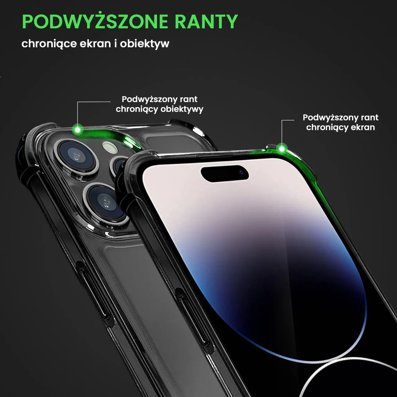 Etui do iPhone 14 Pro Max Hybrid Elegance Anti-Shock z poduszkami, czarne