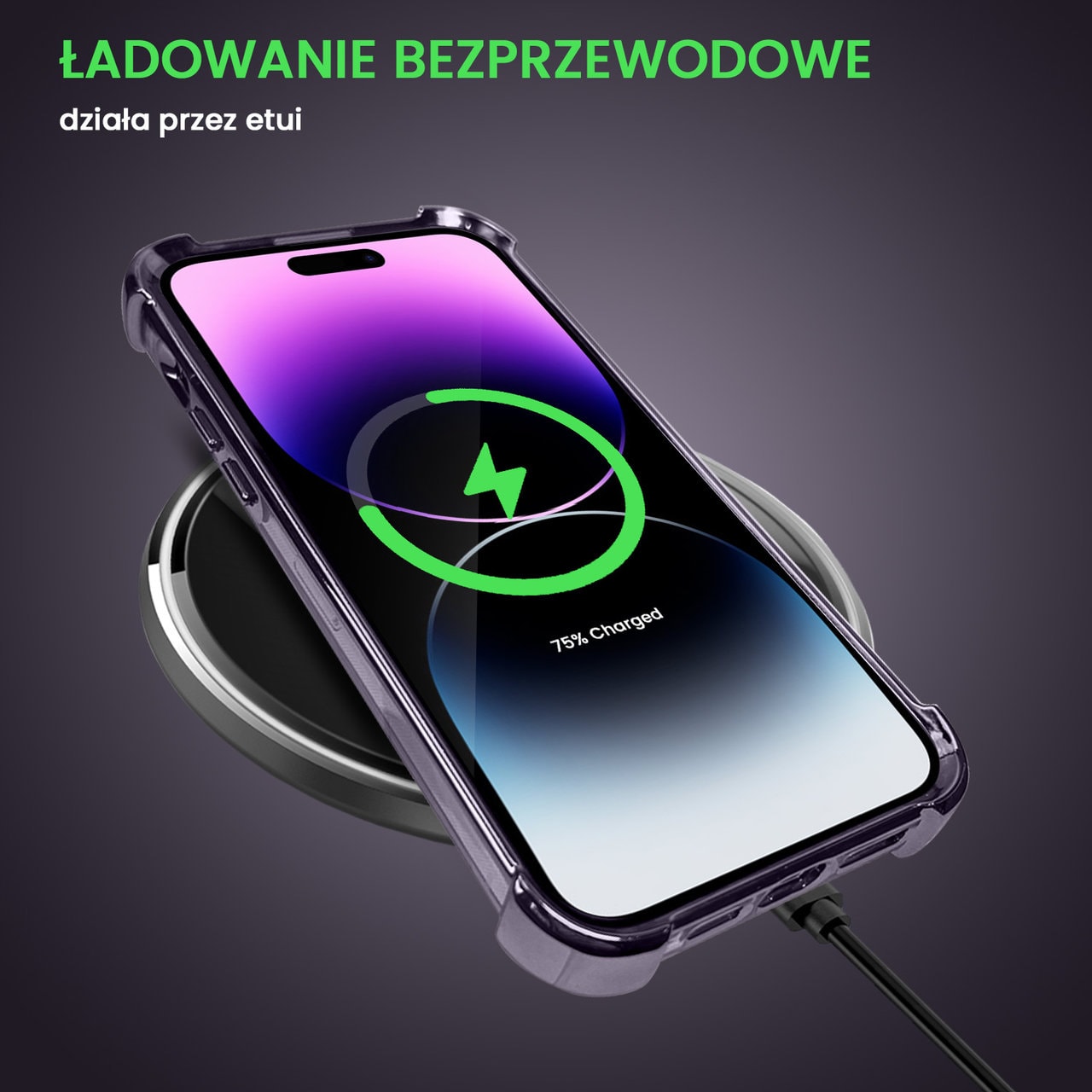 Etui do iPhone 14 Pro Hybrid Elegance Anti-Shock z osłoną na aparat i poduszkami, głęboka purpura (OUTLET)