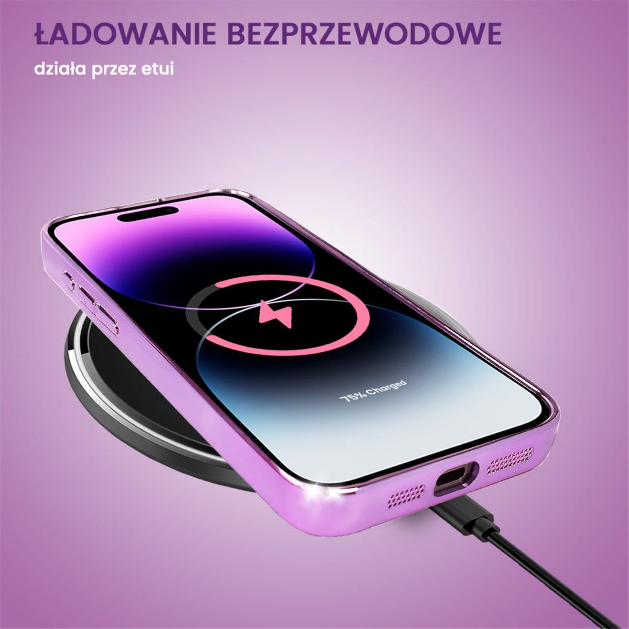 Etui do iPhone 14 Pro Max Camera High PRO z osłoną kamery, fioletowe