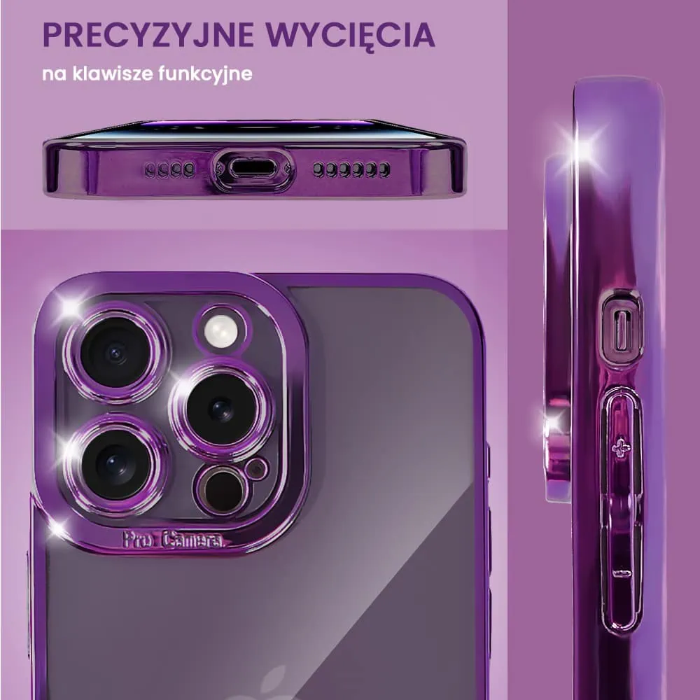 Etui do iPhone 14 Pro Camera High PRO z osłoną kamery, purpurowe