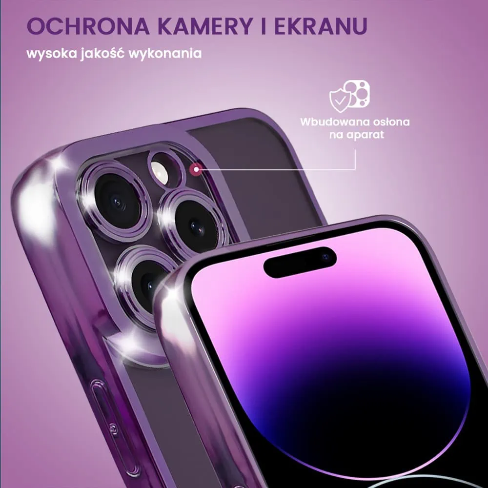 Etui do iPhone 14 Pro Camera High PRO z osłoną kamery, purpurowe