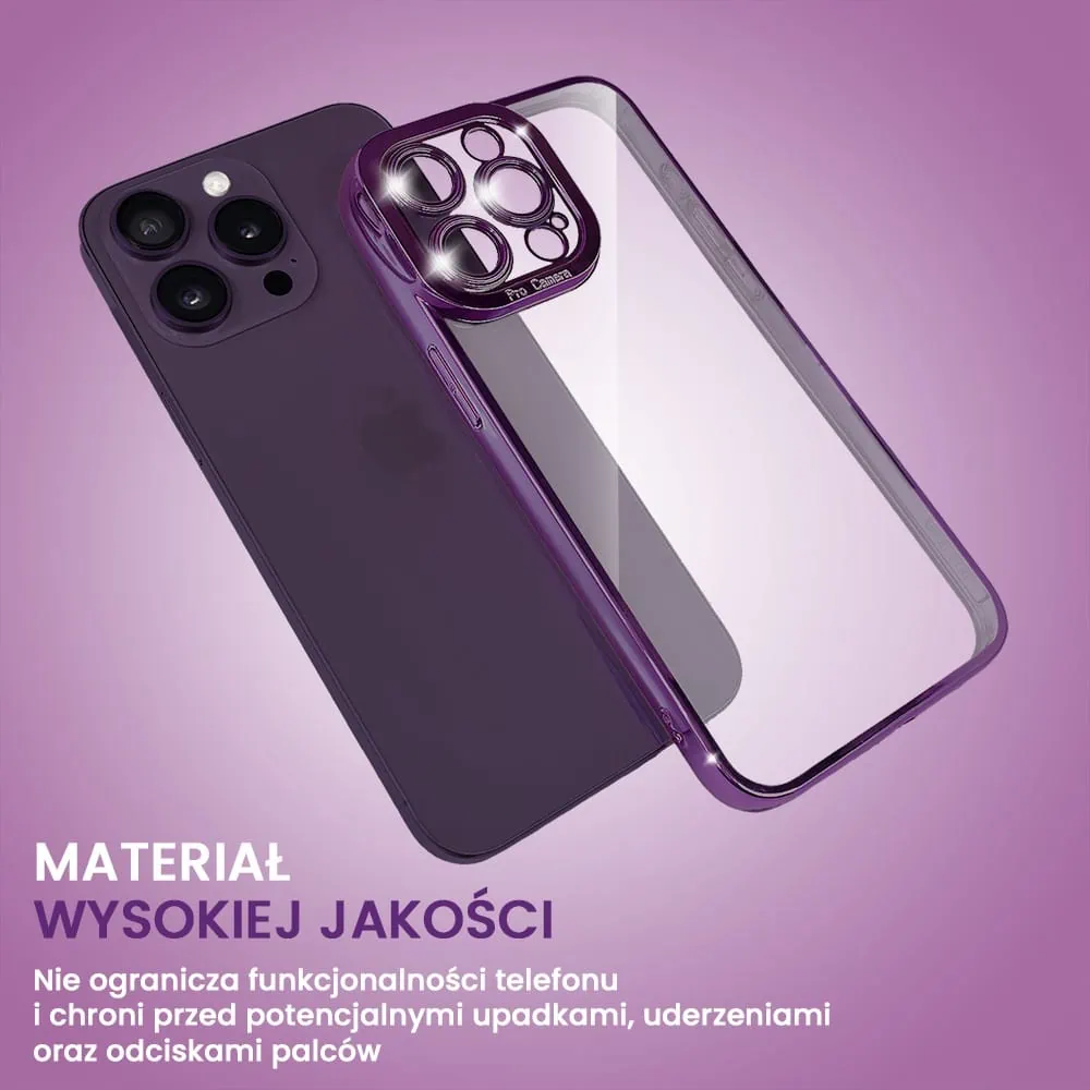 Etui do iPhone 14 Pro Camera High PRO z osłoną kamery, purpurowe